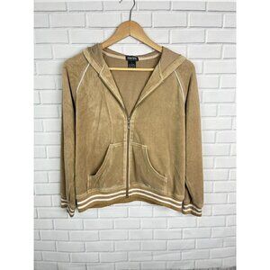 Kirsten Brown Velour Warm Up Jacket Womens Large